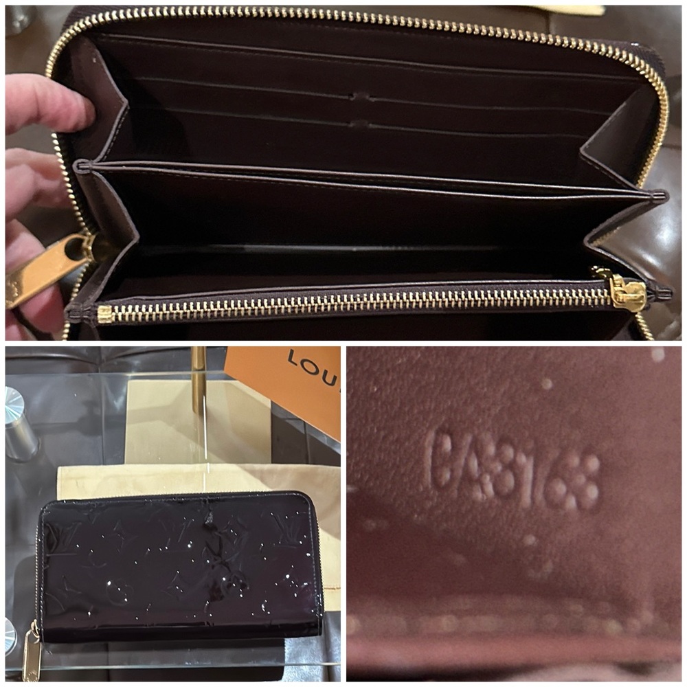 Authentic Louis Vuitton Vernis Continental Long Zip Wallet in Aubergine Purple - Picture 9 of 16